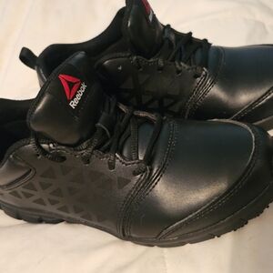 Reebok Women's Black Slip Resistant Sneakers